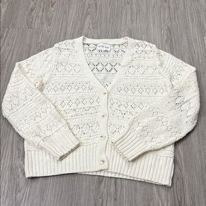 Olive & Oak Women's Ivory Knit Cardigan Size L